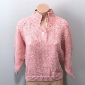 Transformers Pink Knit Vintage Sweater Medium Cottagecore Granny